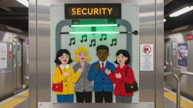 地下鉄「歌声荷物検査」音程でセキュリティ - Style 3